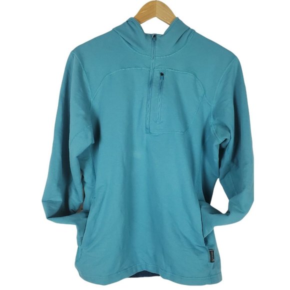 Mountain Hardwear Tops - Mountain Hardwear 1/4 Zip Pullover Sweatshirt Womens Medium Teal Hoodie Cotton